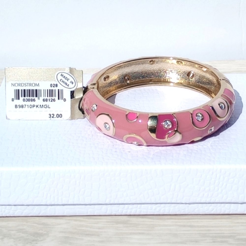 NWT SEQUIN HINGED BANGLE BRACELET - Picture 2 of 3